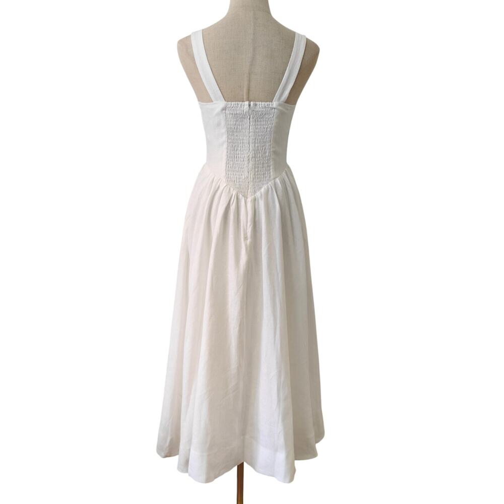 Reformation White Balia Linen Dress US 6 - Picture 8 of 13